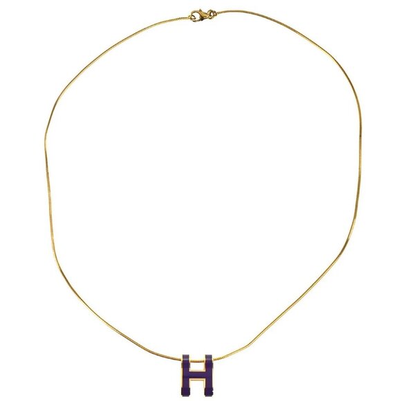 Hermes Pop H Necklace Purple 176646 - Picture 1 of 4